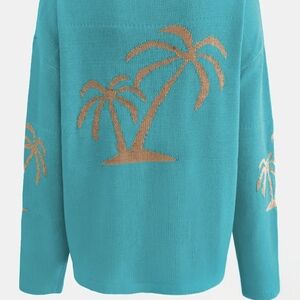 Golden Palm Knit Top For HER